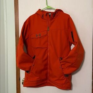 Under Armour Storm Vibrant Orange Zip-Up Jacket With Hood and Pockets Size M
